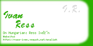 ivan ress business card